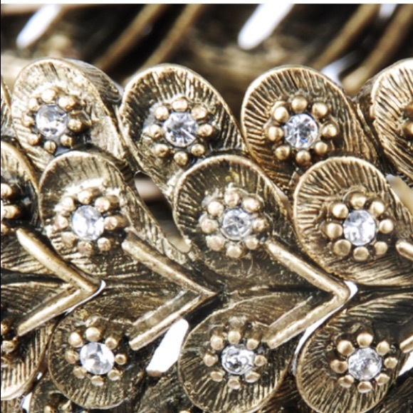 Modern deco stretch crystal bracelet - Picture 2 of 2